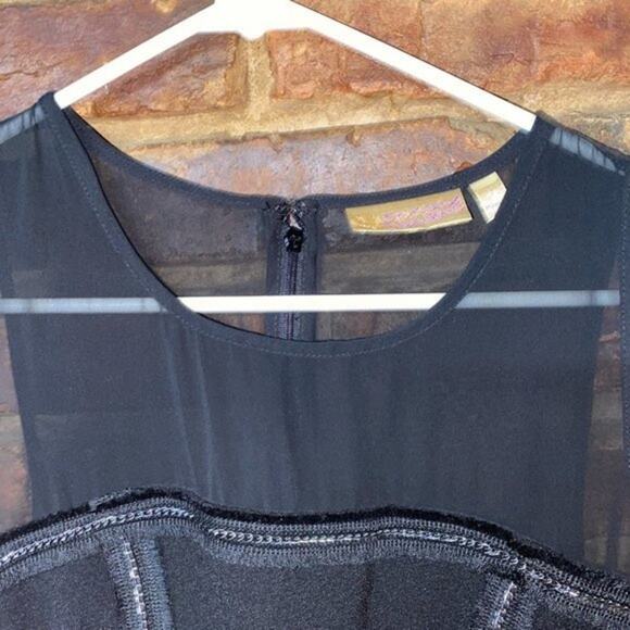 Princess Vera Wang Black Beaded Mesh Mini Dress Junior's Size 7 - Picture 3 of 9